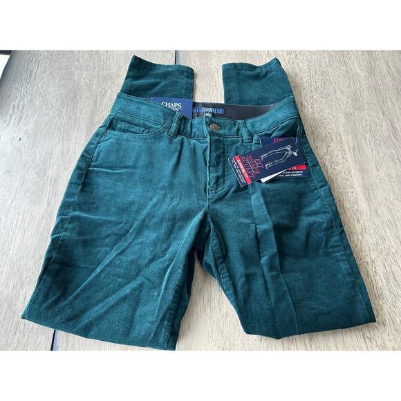 Chaps Emerald Green Corduroy Fit Shape Slimming Fit Sculpt Pants - 2 - Picture 3 of 7